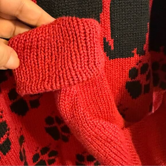 Unique 1 Native Mainer Cable Dog Knit Sweater Size Large - Picture 4 of 5